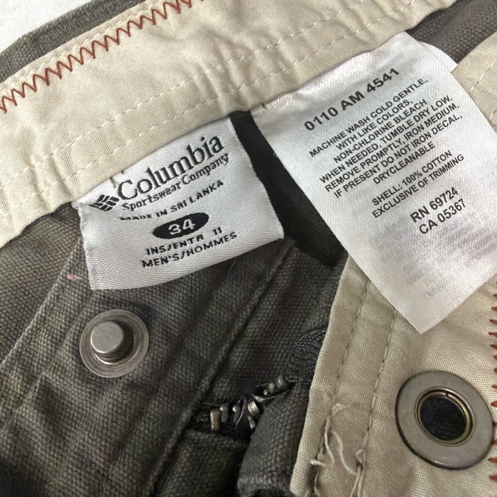 Mens Columbia Omni Shield Cargo Fishing Outdoors Hiking Shorts Green Size 34 - Picture 10 of 10